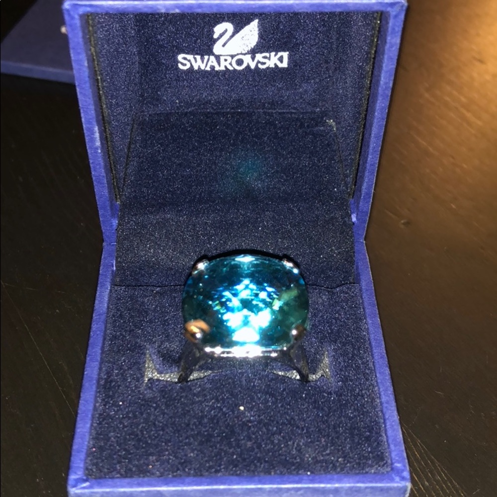 Swarovski turquoise crystal ring